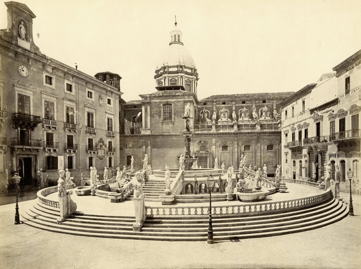 Pretoria Çeşmesi, Palermo, İtalya, Giorgio Sommer tarafından fotoğraf by Giorgio Sommer