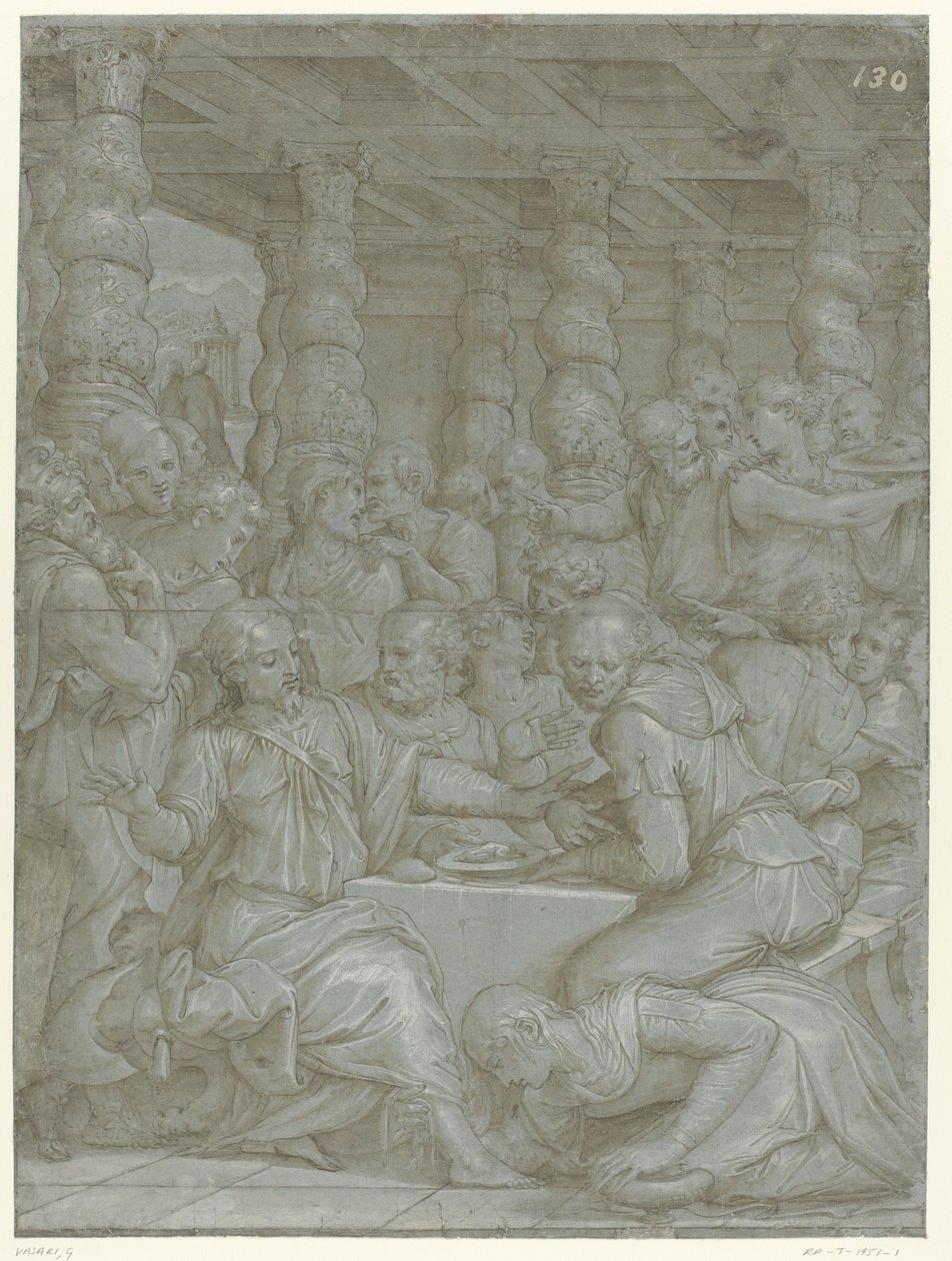 Ferisi Simun'un Evinde Mesih by Giorgio Vasari
