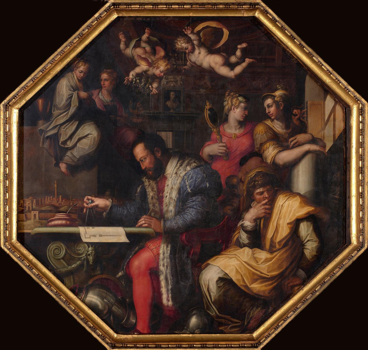 Cosimo, Siena'nın alınmasını inceler, 1563-1565 by Giorgio Vasari