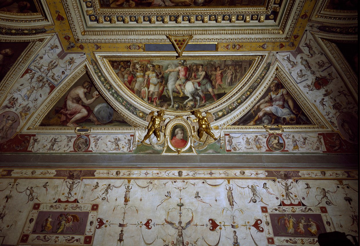 Lorenzo il Magnifico'nun Sarzana savaşını temsil eden odasından detay (fresk by Giorgio Vasari