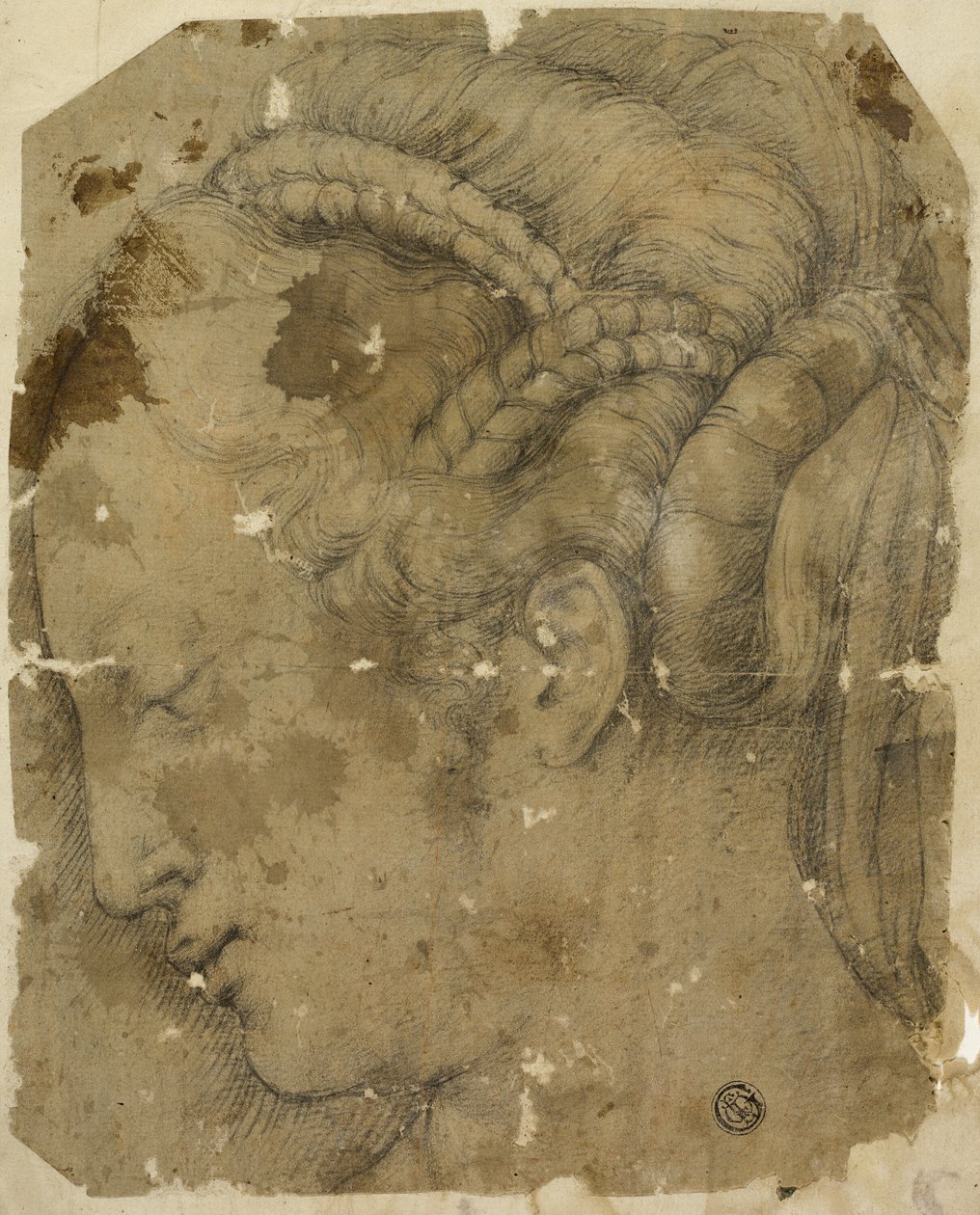 Profilde Sola Kadın Başı by Giorgio Vasari