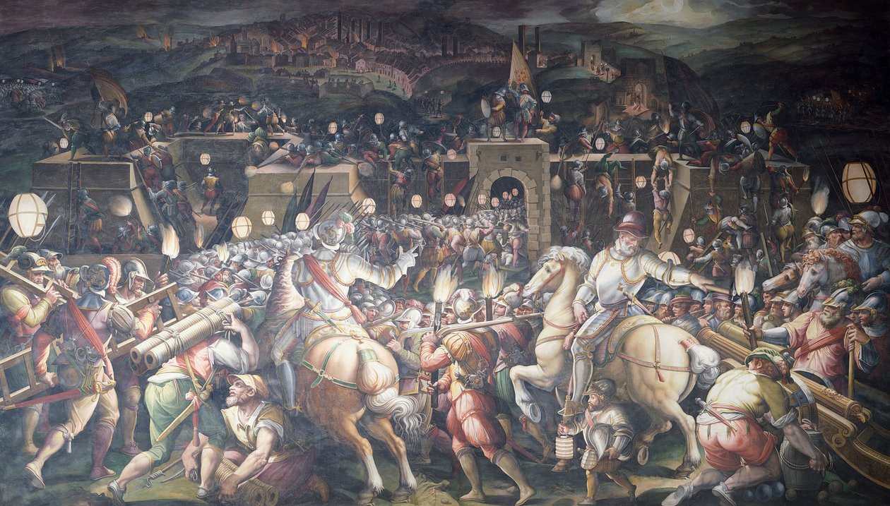 İtalya, Floransa, Palazzo Vecchio (Eski Saray), Salone dei Cinquecento, Siena