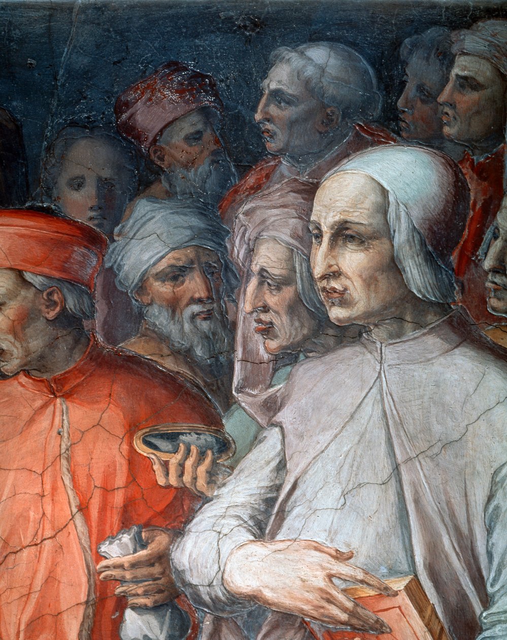 Marsilio Ficino, Paolo del Pozzo Toscanelli ile çevrili, filozoflar ve sanatçılar arasında Yaşlı Cosimo