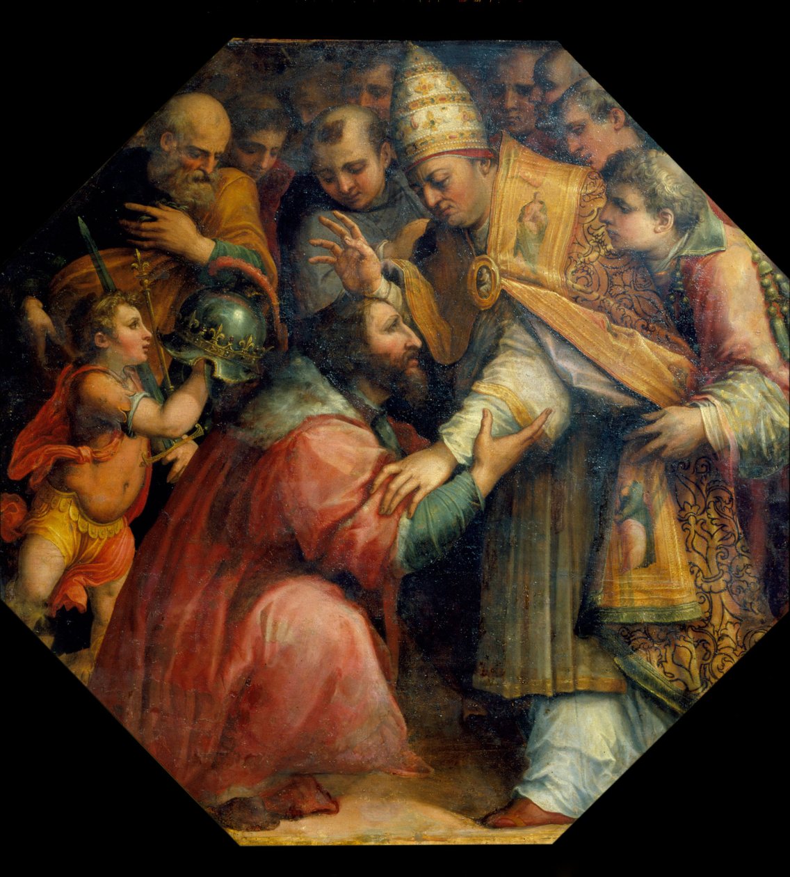 I. François ve Leon X'in Bologna'da buluşması (1517'de Bologna Konkordatosu), c.1558-62 (petrol) by Giorgio Vasari