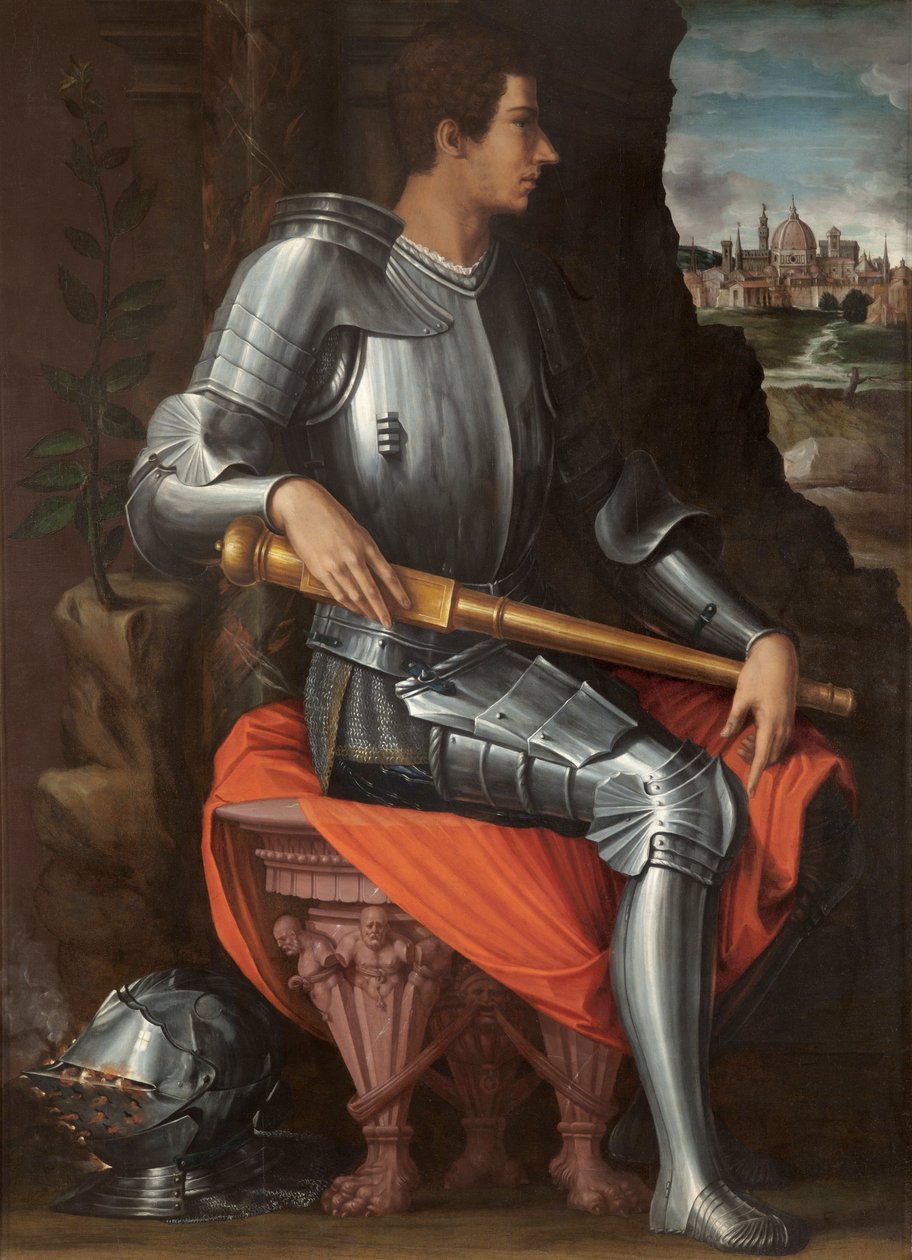Alessandro de Medici'nin Zırhlı Portresi (1511-1537) (Alessandro de Medici'nin Zırhlı Portresi) - Resim Giorgio Vasari (1511-1574), tuval üzerine yağlı boya by Giorgio Vasari