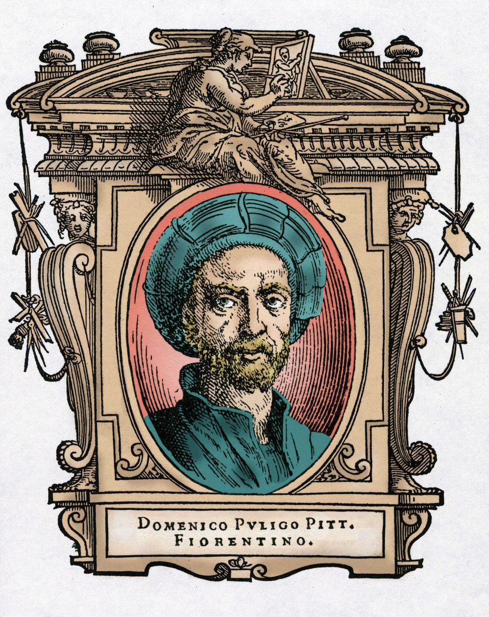 Domenico PULIGO [1492-1527] İtalyan ressamın portresi. Giorgio Vasari