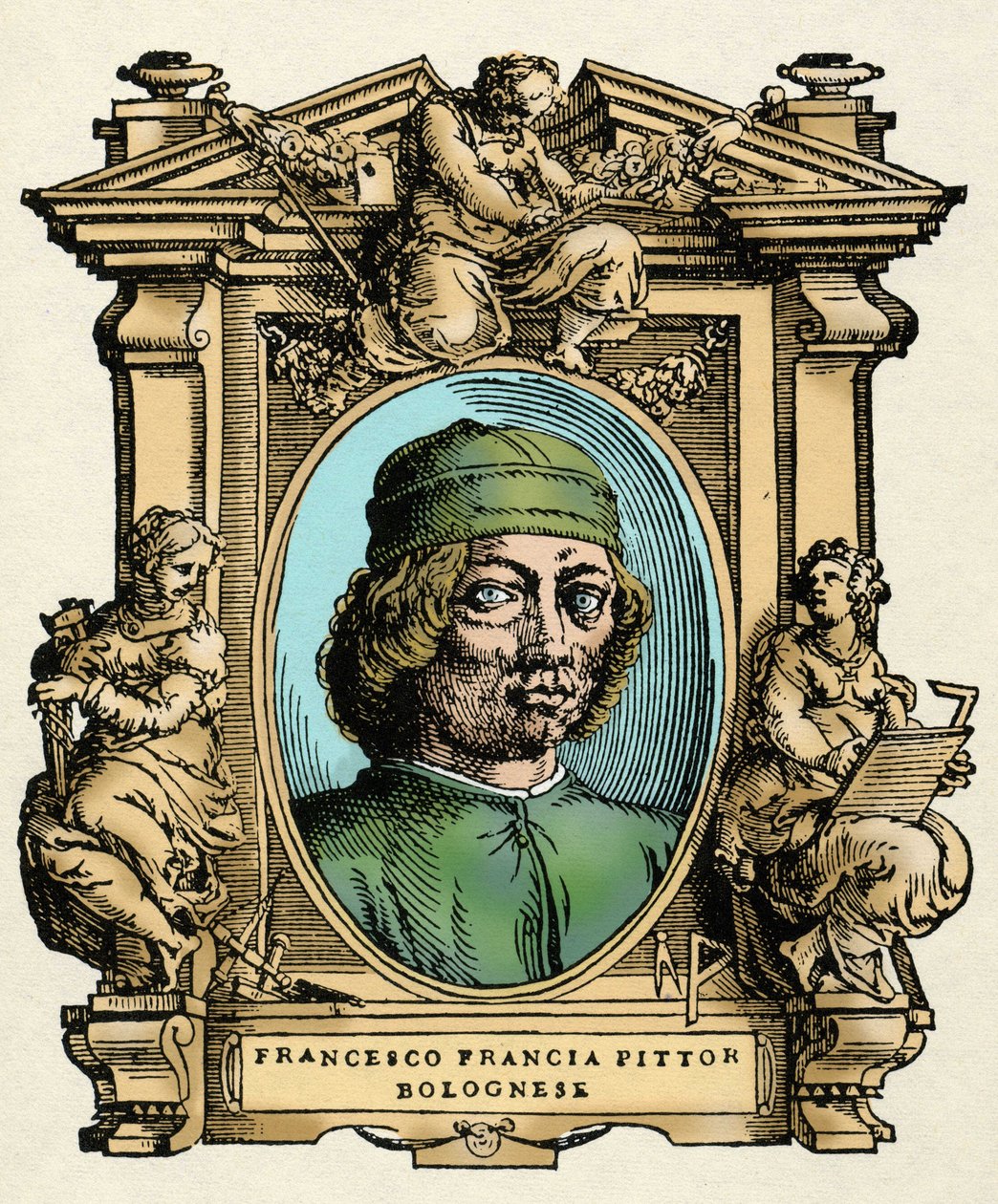 Francesco FRANCIA (1450-1517) İtalyan ressamın portresi. Giorgio Vasari
