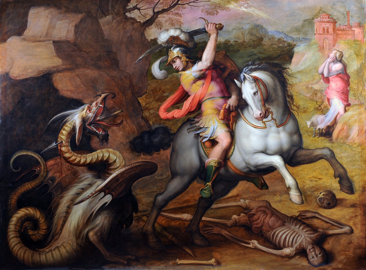 Aziz George ve Ejderha, c. 1560 by Giorgio Vasari