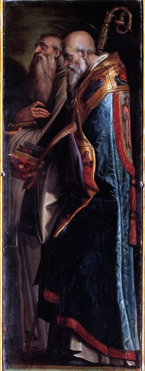 Aziz Benedict ve Romualdo (tuval üzerine yağlı boya by Giorgio Vasari