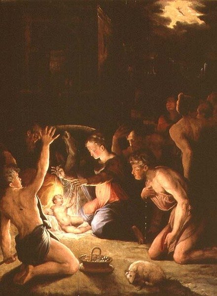 Çobanların Hayranlığı (panel) by Giorgio Vasari