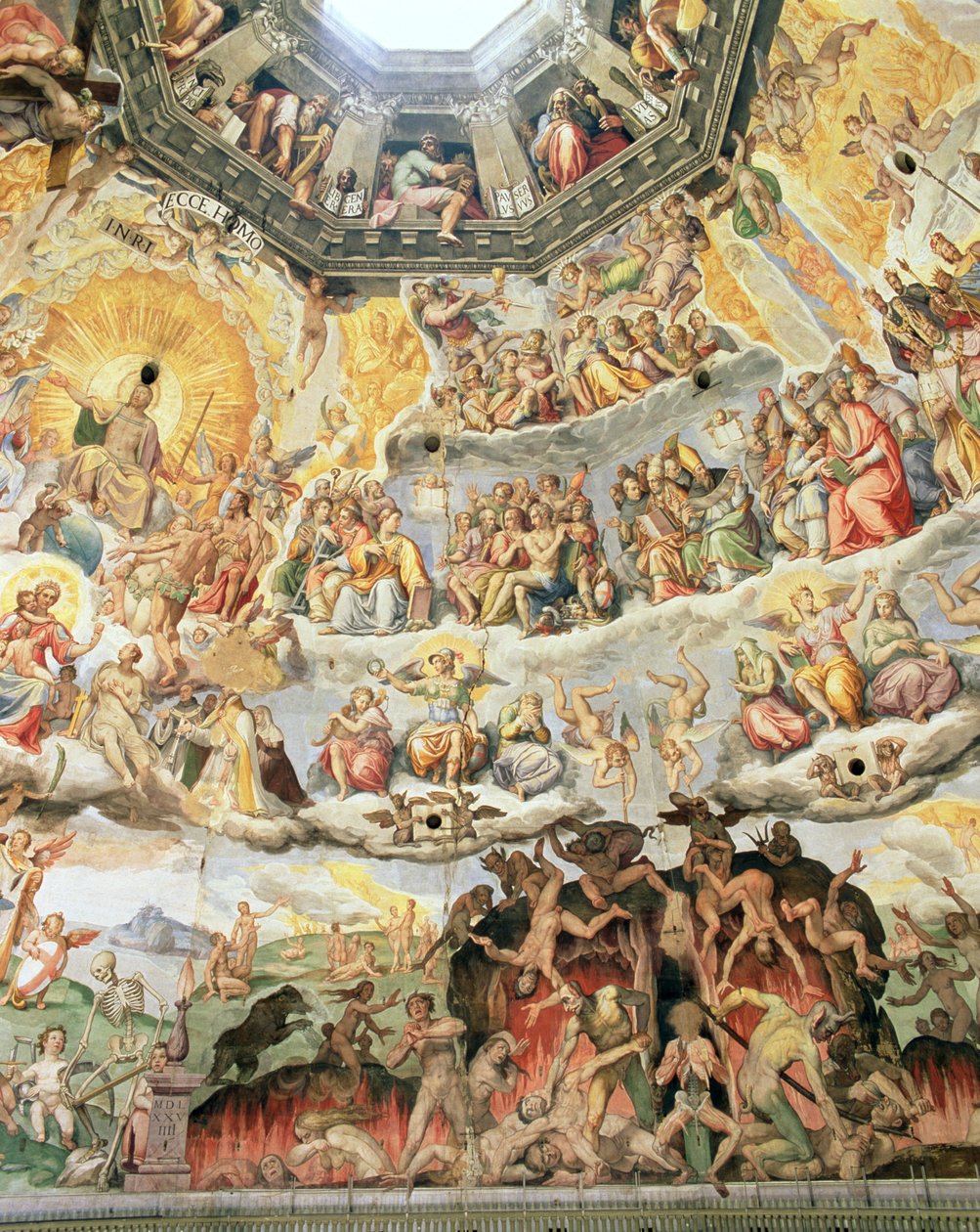 Son Yargı, Duomo kubbesinden detay, 1572-79 by Giorgio Vasari