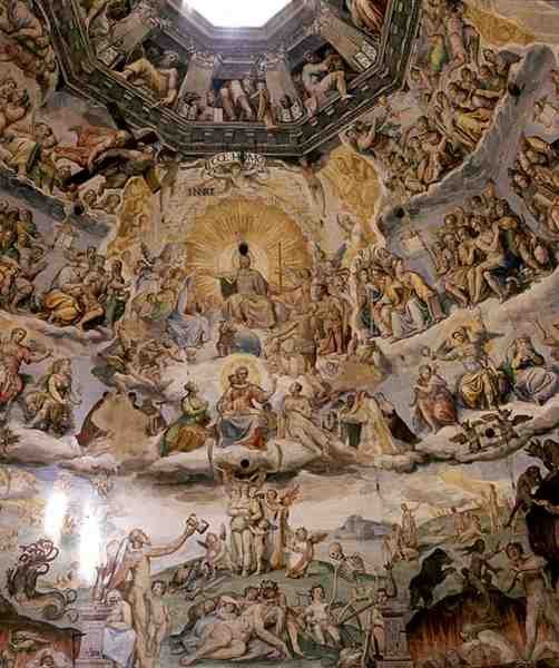 Son Yargı, Duomo kubbesinden detay by Giorgio and Zuccari Federico  Vasari