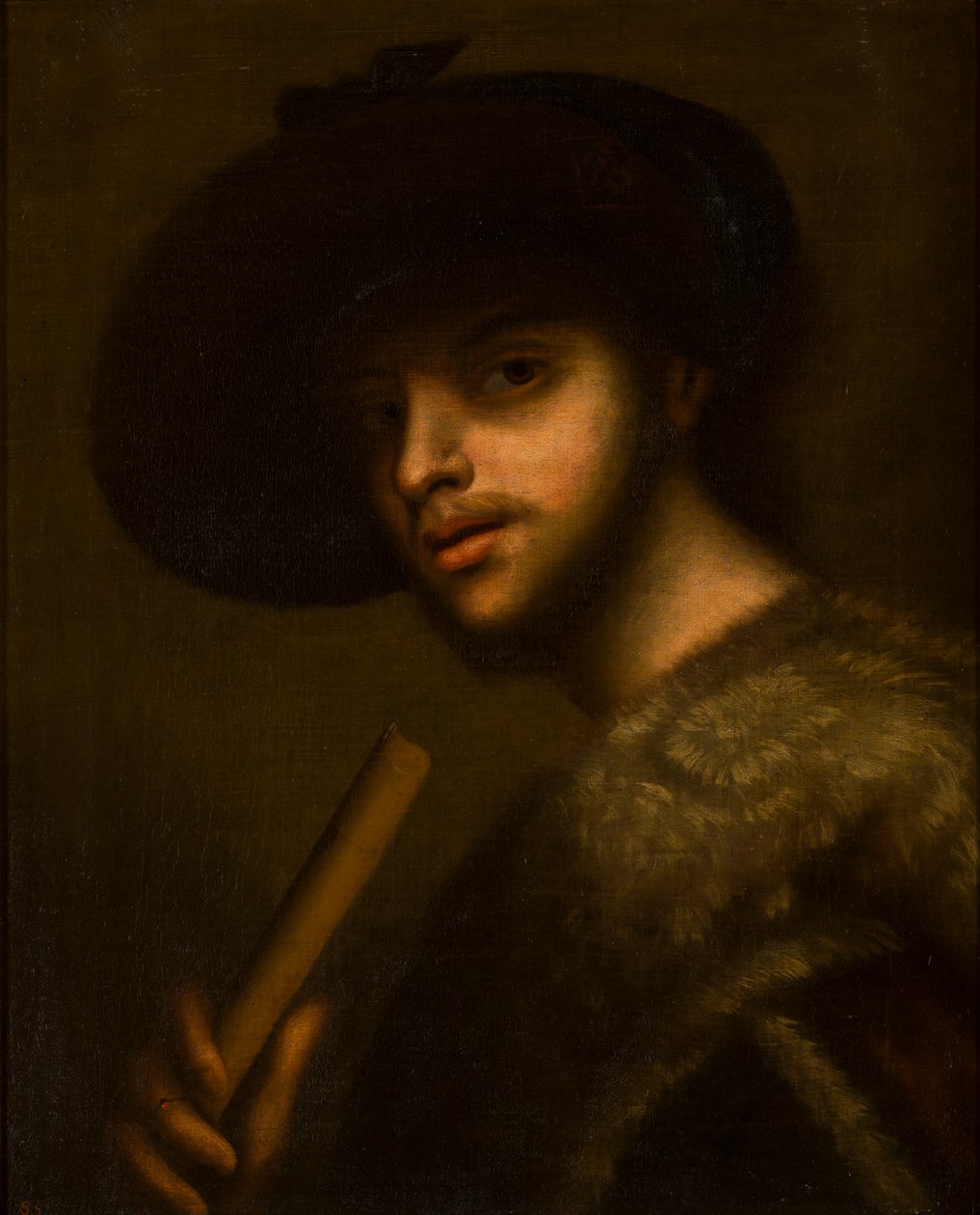 Pipolu veya flütlü bir adam portresi, c.1497-1510 (tuval üzerine yağlı boya) by Giorgione