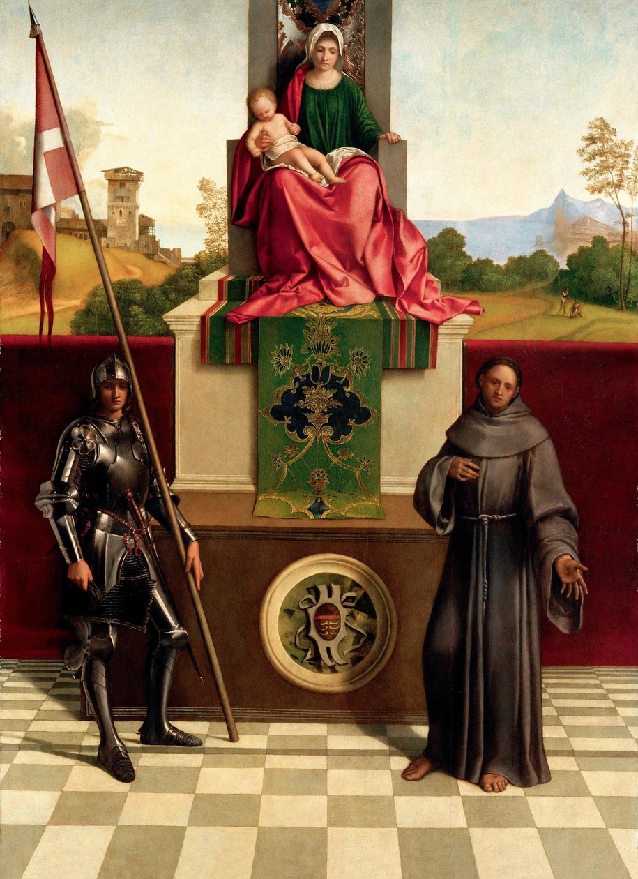 Aziz Francis ve Nicasius Castelfranco Madonna Arasında Madonna ve Çocuk, yaklaşık 1503-1504. by Giorgione da Castelfranco