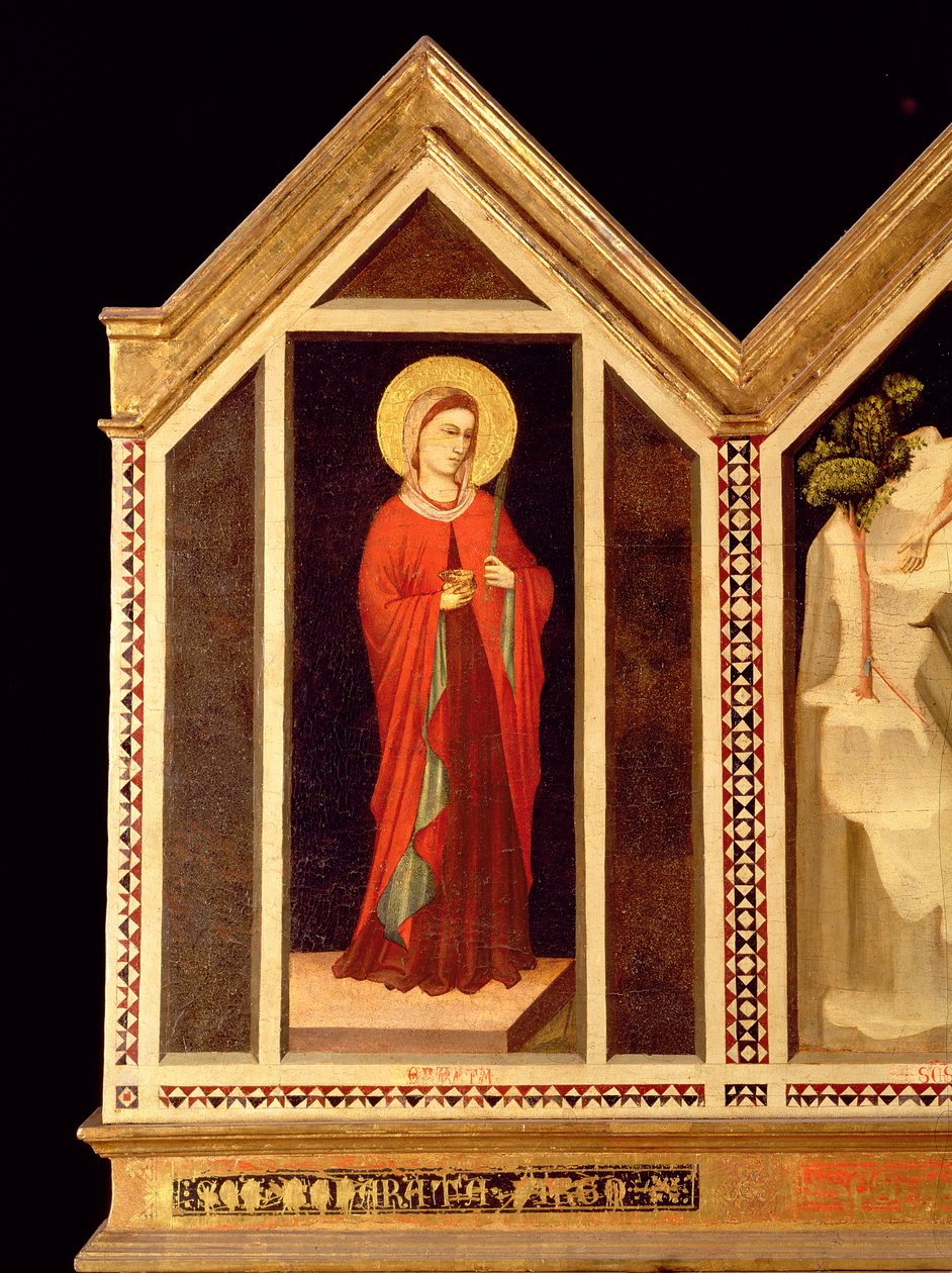 St. Reparata Polyptych'den kadın aziz (en sağdaki panelin tersi) by Giotto di Bondone