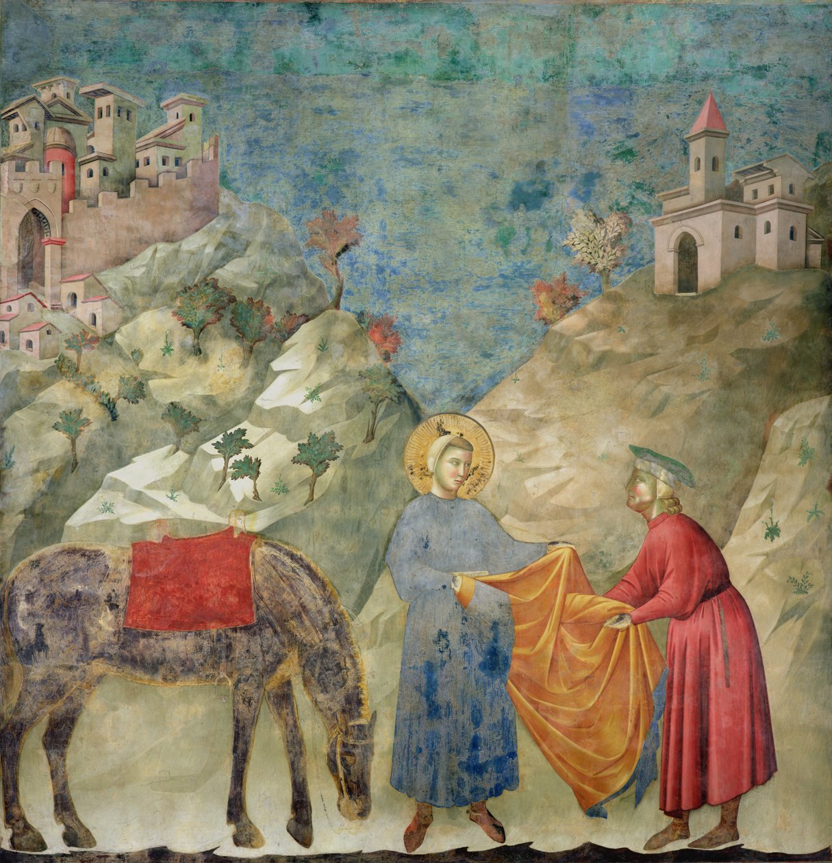 St. Francis Bir Yabancıya Paltosunu Veriyor, 1296-97 by Giotto di Bondone