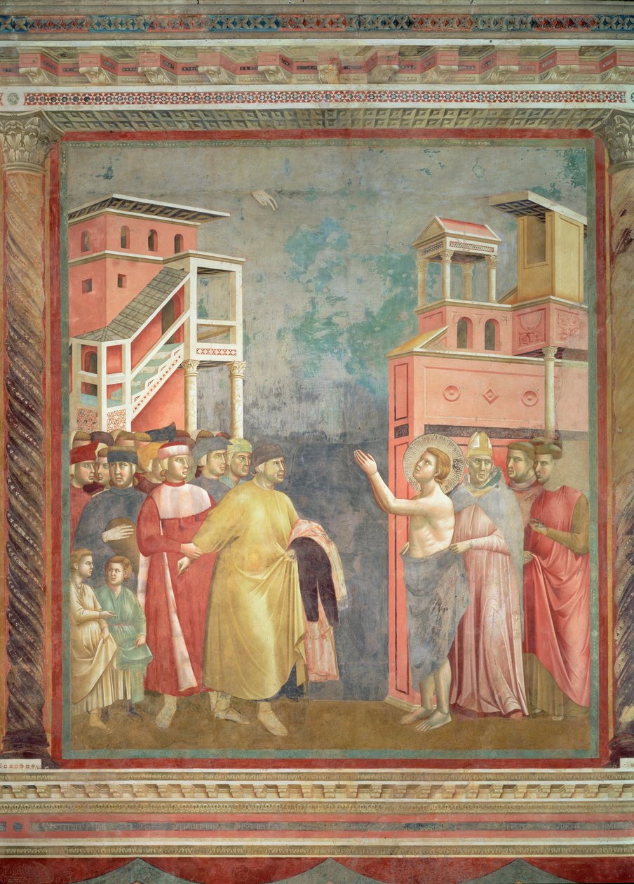 Aziz Francis, Babasının Mallarından ve Dünyevi Servetinden Vazgeçiyor, 1297-99 by Giotto di Bondone