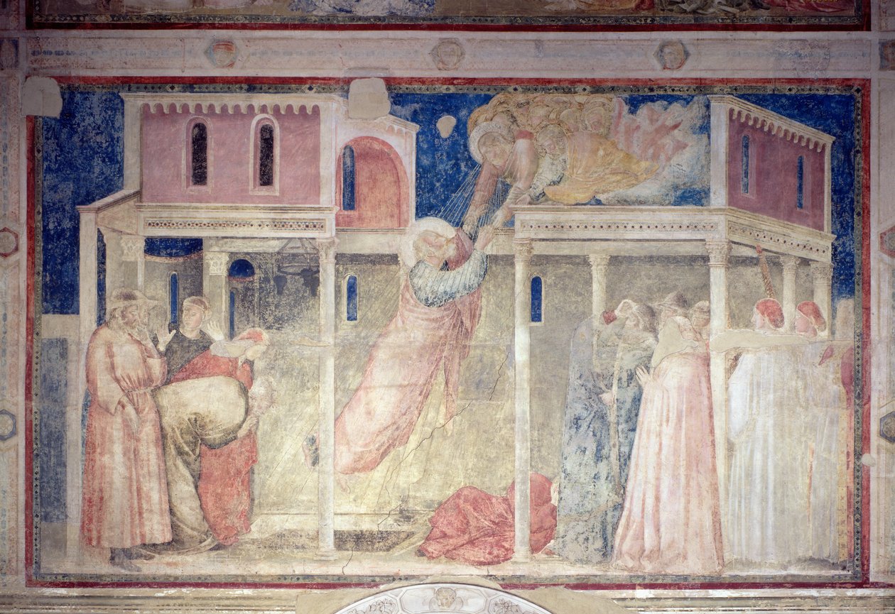 Aziz John the Evangelist'in Peruzzi Şapeli'nden Yükselişi by Giotto di Bondone