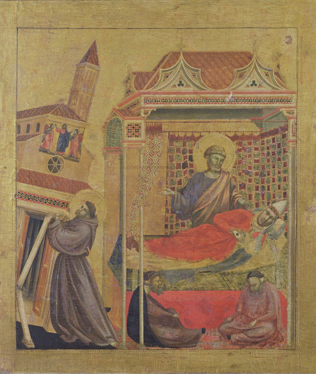 The Vision of Pope Innocent III, c.1295-1300 (panelde tempera) by Giotto di Bondone