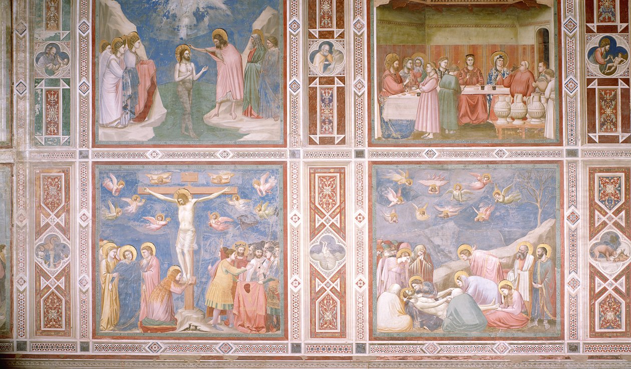 Kuzey duvarının alt ve orta kayıtlarının görünümü, c.1305 (detay) by Giotto di Bondone