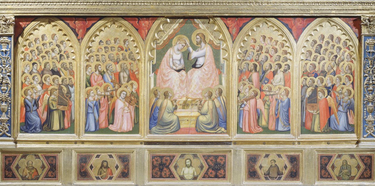 İtalya, Floransa, Kutsal Haç Bazilikası, Bandini Baroncelli Şapeli, Bakire Coronation by Giotto (c.1266 1337)