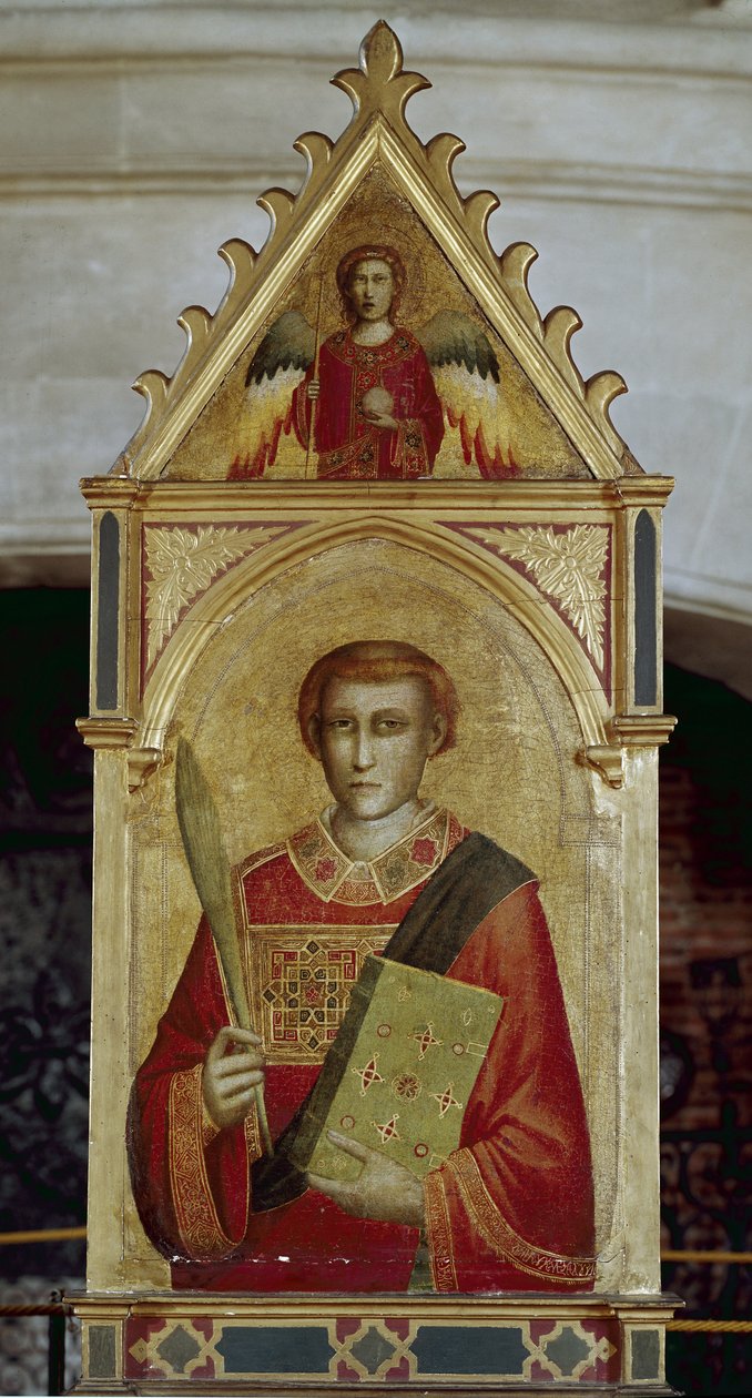 Saint Laurent (San Lorenzo) - Ahşap üzerine yağlı boya by Giotto (c.1266 1337)