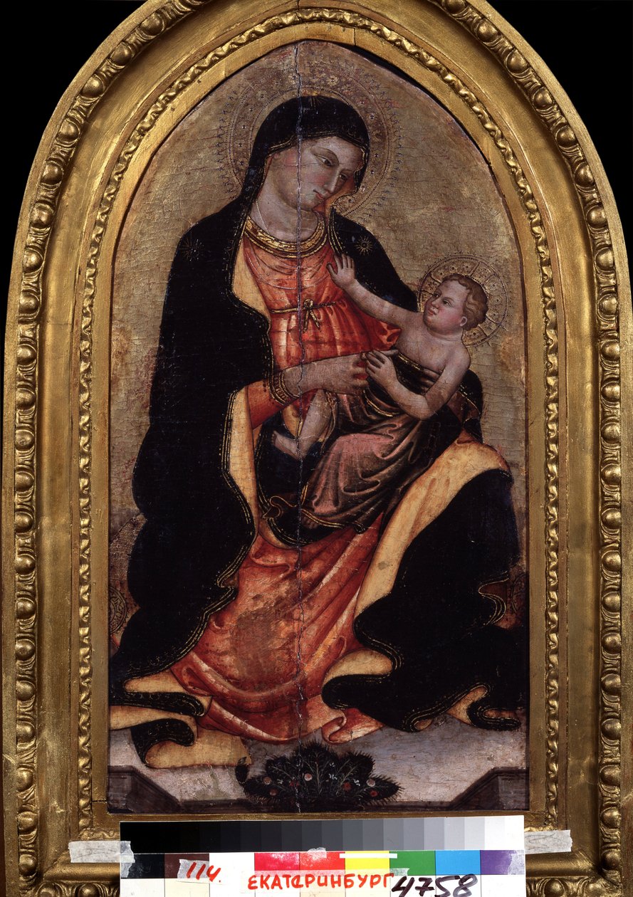 ""Bakire ve çocuk"" (Bakire ve çocuk). Giotto di Bondone (1267-1337) tarafından yapılan tablo. Ahşap üzerinde distemper. Ulusal Güzel Sanatlar Müzesi, Yekaterinburg (veya Yekaterinburg). Rusya by Giotto (c.1266 1337)