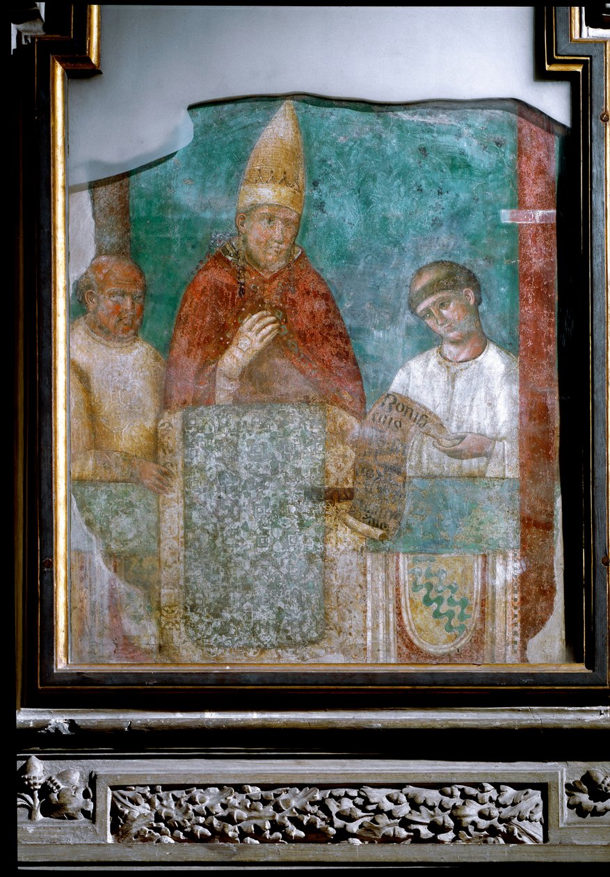 Papa Boniface VIII, 1300 Jubilee yılını ilan etti (Fresco by Giotto (c.1266 1337)
