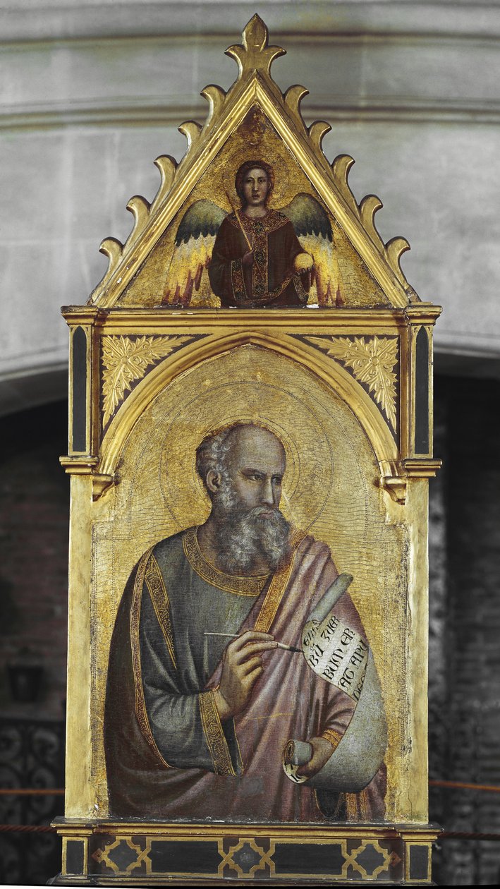 Aziz John the Evangelist - Ahşap üzerine yağlı boya by Giotto (c.1266 1337)