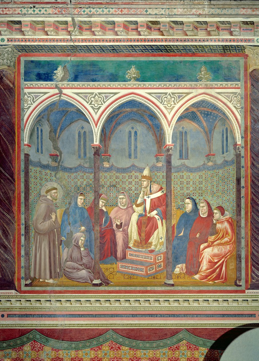 St. Francis Preaching a Sermon to Pope Honorius III, 1297-99  by Giotto di Bondone