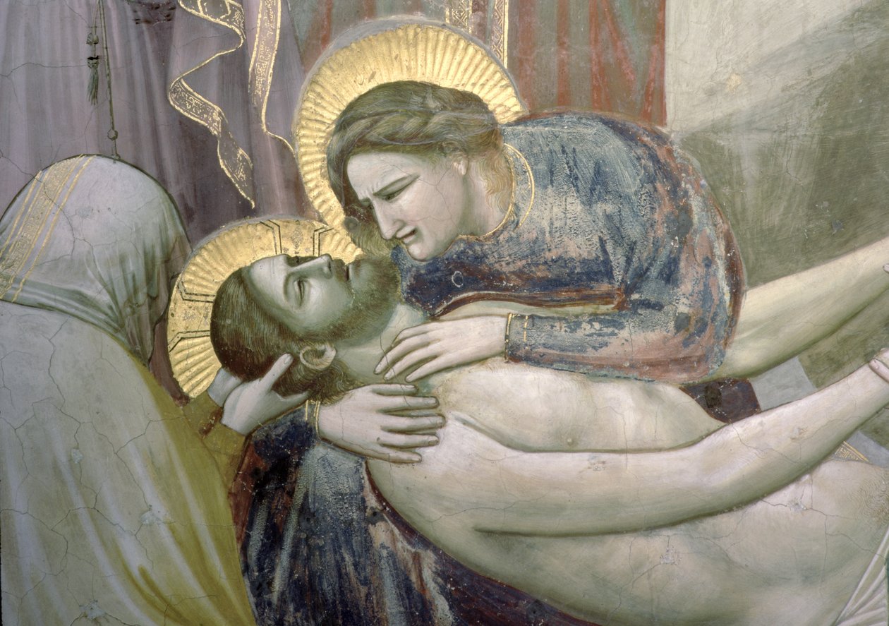 Ağıt, Madonna ve İsa detayı, c.1305, 56296 fresk detayı by Giotto di Bondone