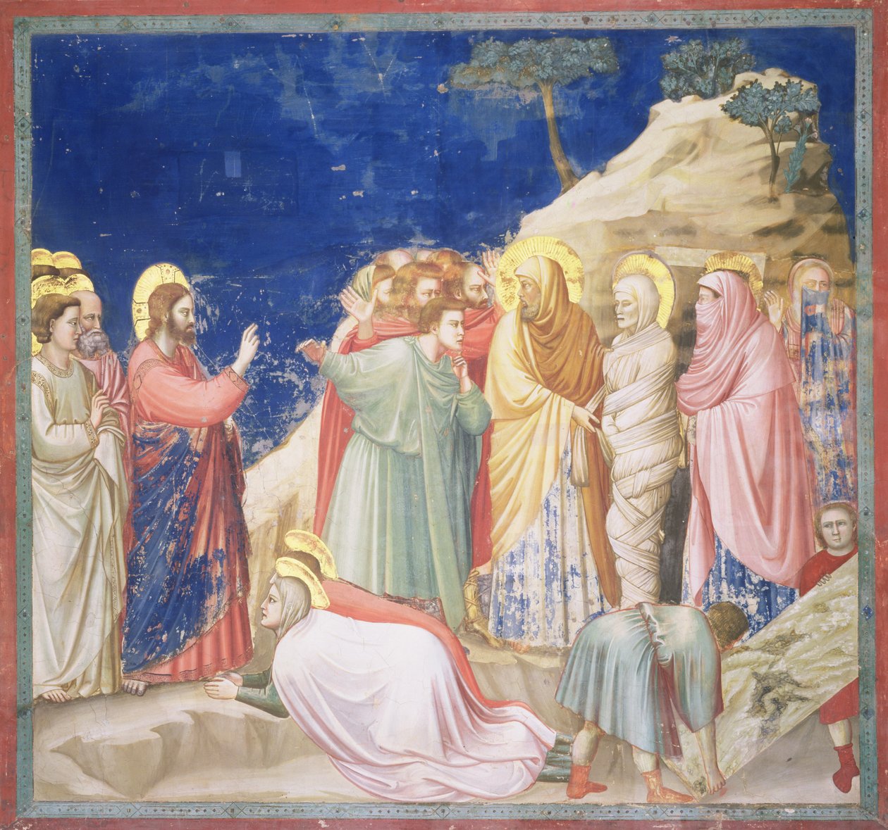 The Raising of Lazarus, c.1305 (restorasyon öncesi) (ayrıca bkz. 192699) by Giotto di Bondone