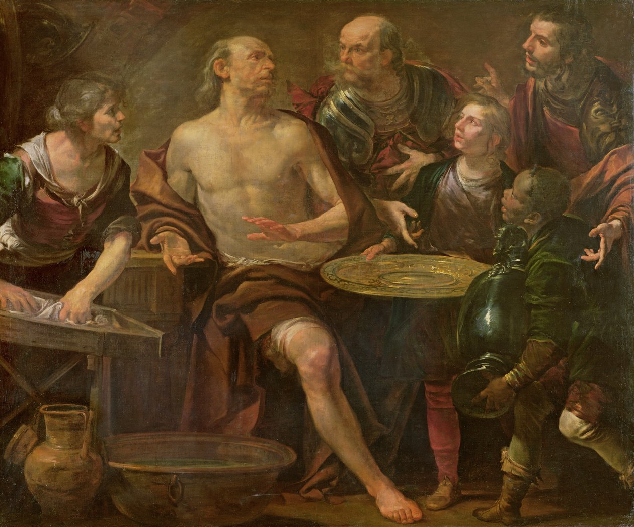 Phocion refusing the gifts of Alexander  by Giovacchino Assereto
