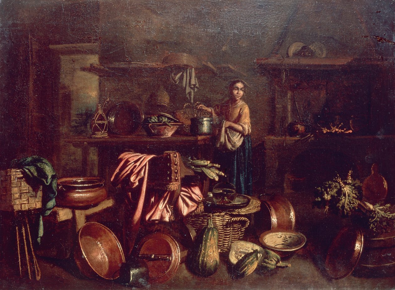 İç mutfak, Gian Domenico Valentino (1630-1708) tarafından by Giovan Domenico Valentino