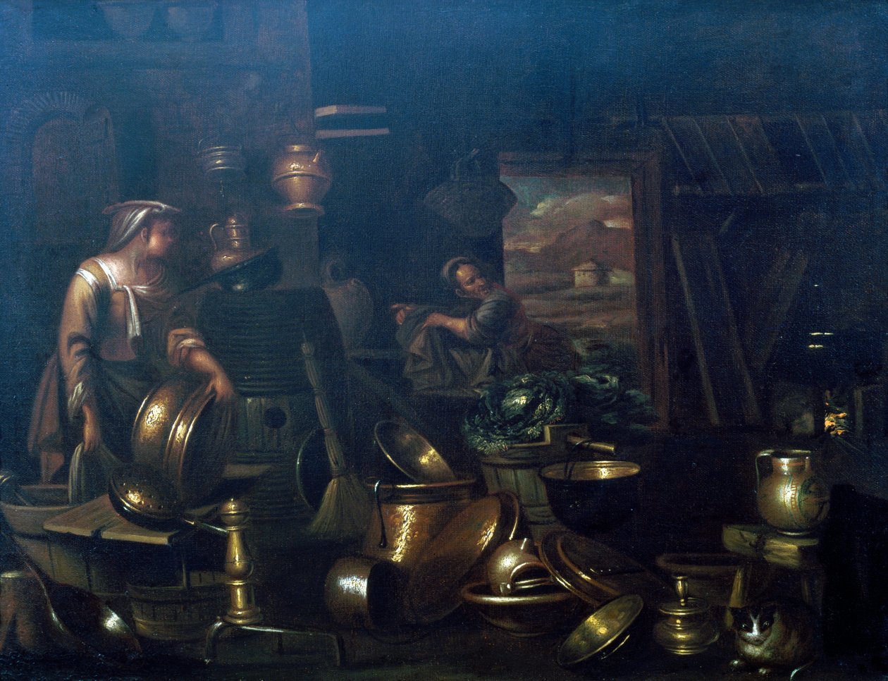 İç mutfak, Gian Domenico Valentino (1630-1708) tarafından by Giovan Domenico Valentino