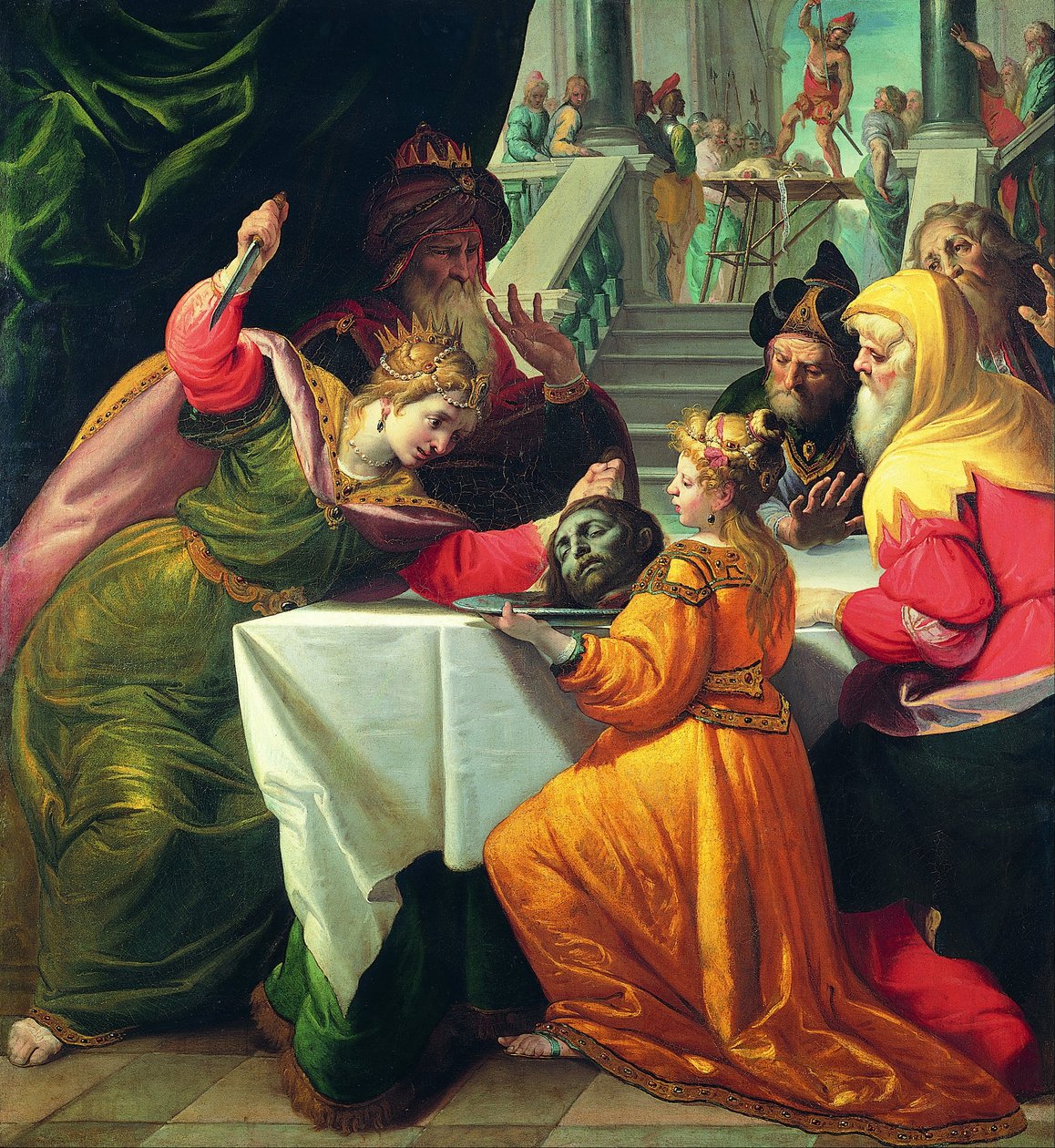 Herodias, Salome tarafından Vaftizcinin Başı ile takdim edildi by Giovanni Andrea Ansaldo