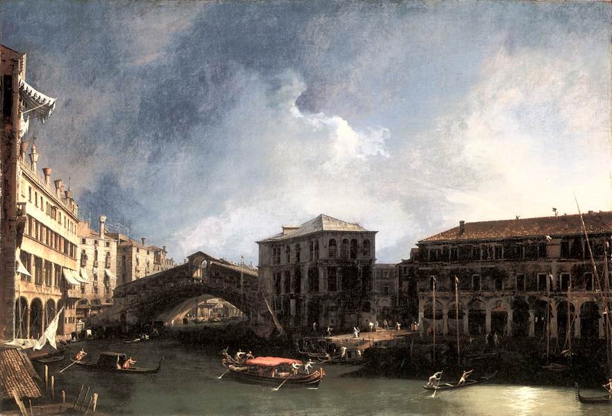Ponte di Rialto yakınlarındaki Büyük Kanal by Giovanni Antonio Canal