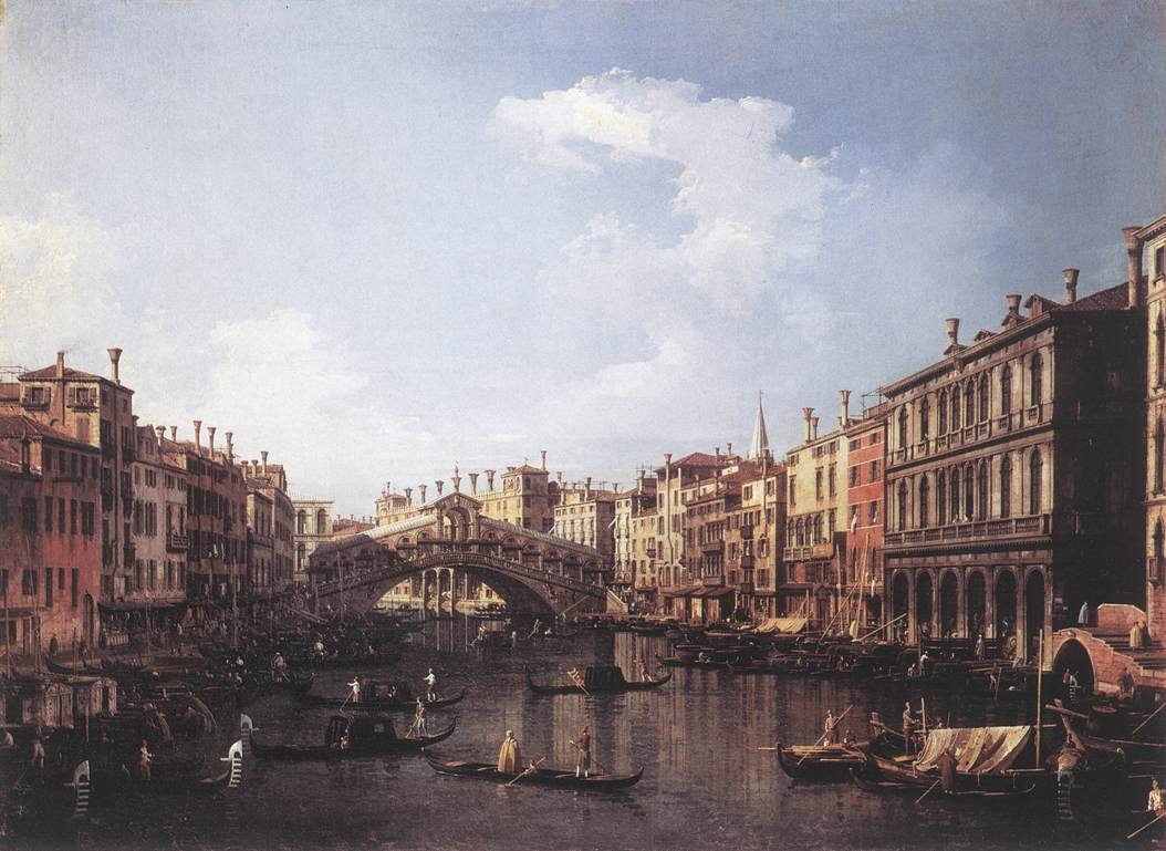 Güneyden Rialto Köprüsü by Giovanni Antonio Canal