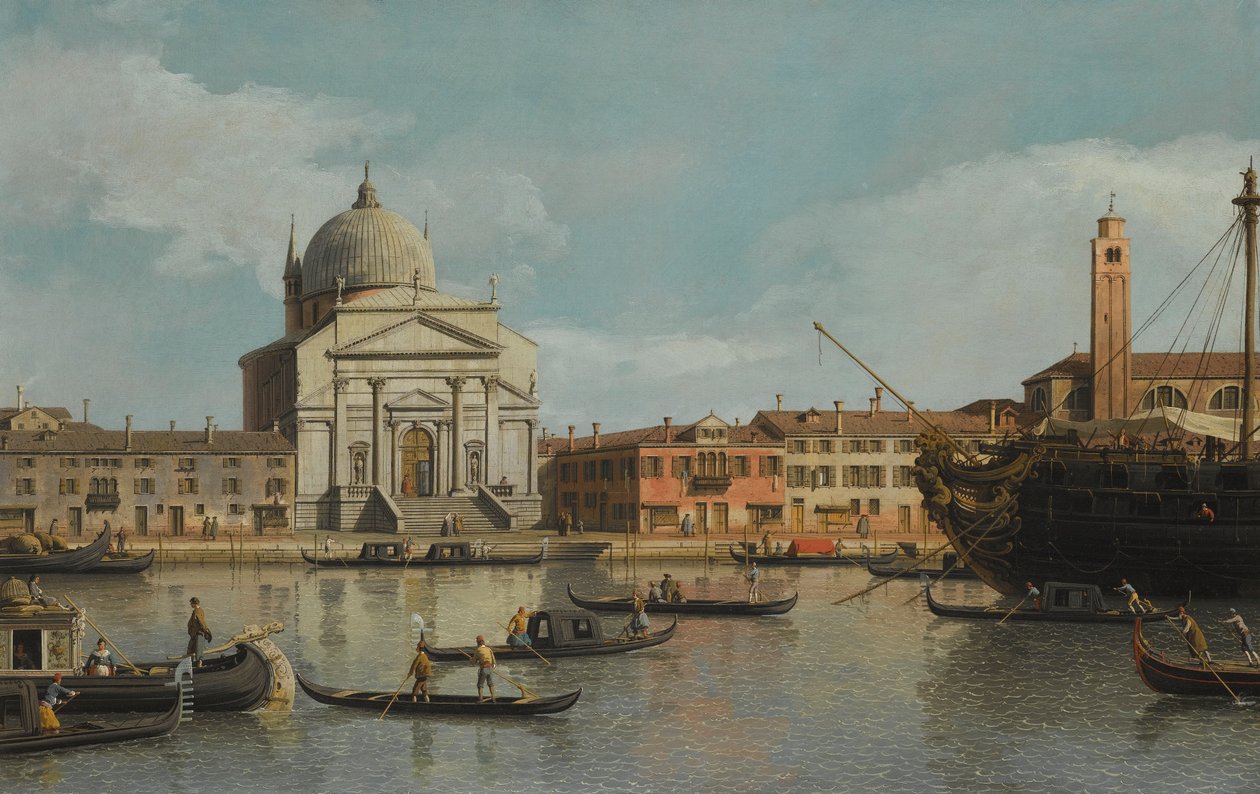 Venedik, Redentore ve San Giacomo Kiliselerinin bir görünümü by Giovanni Antonio Canal