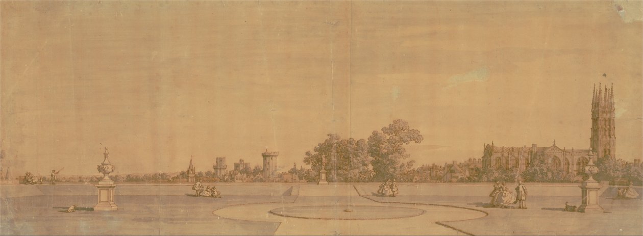 Warwick- Priory Bahçelerinden Kasaba ve Kale by Giovanni Antonio Canal