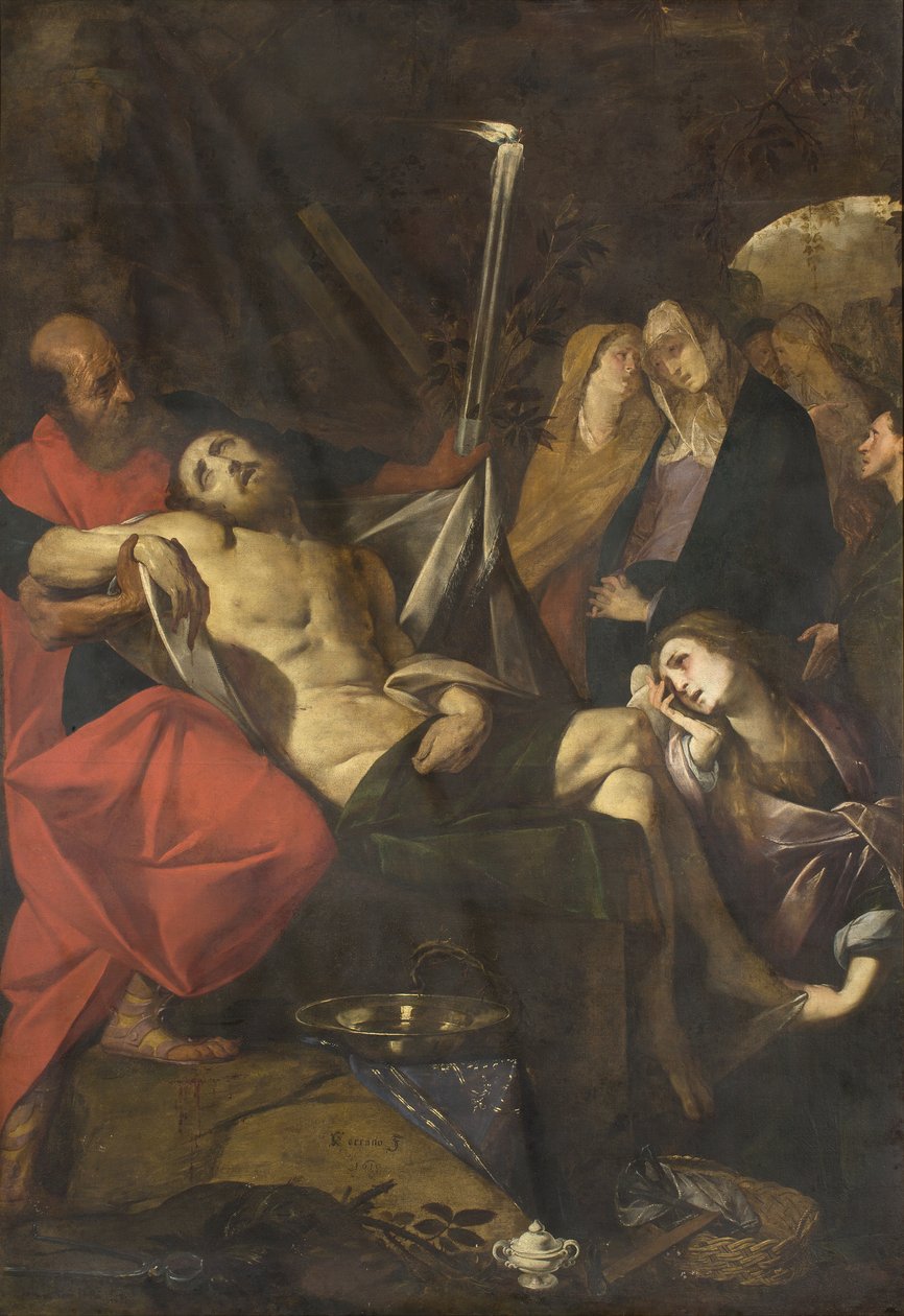 Etrúsk list: útfararkúluhlíf sem sýnir eiginkonu hins látna með viftu. Frá útfararminnismerki Chiusi (Toskana, Ítalíu). 2. öld e.Kr. París, Louvre safnið by Giovanni Battista 1567 1633 Crespi