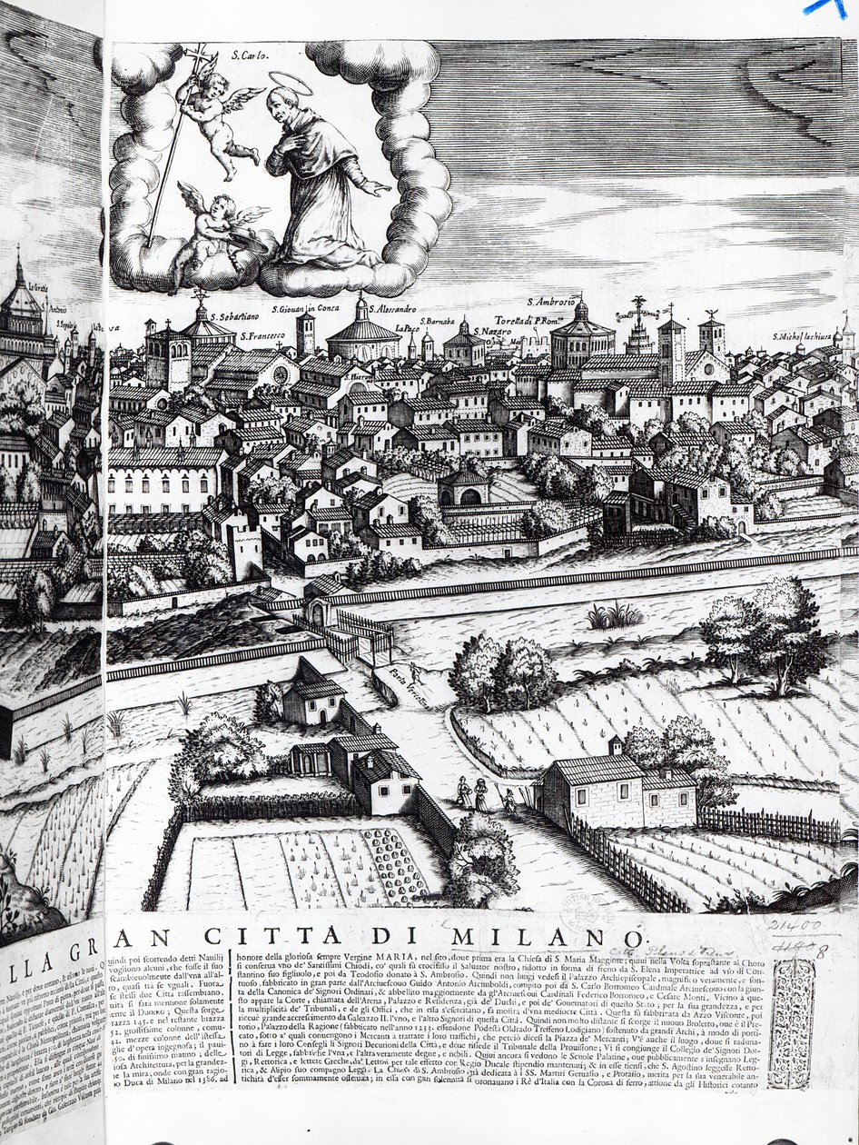 Milano Haritasından Bir Kesit, 1640 by Giovanni Battista Bonacina