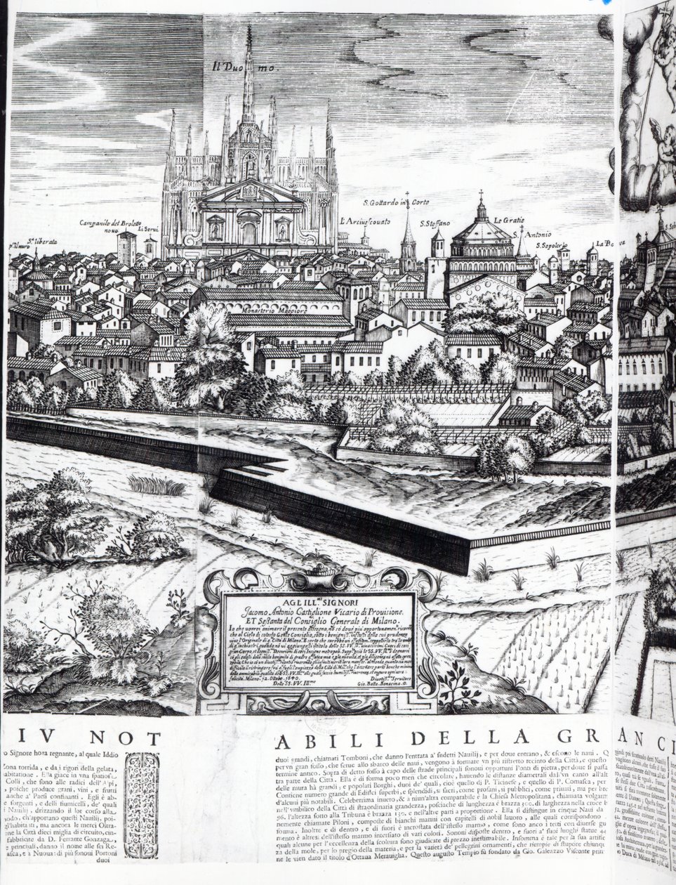 Milano Haritasından Bir Kesit, 1640 by Giovanni Battista Bonacina