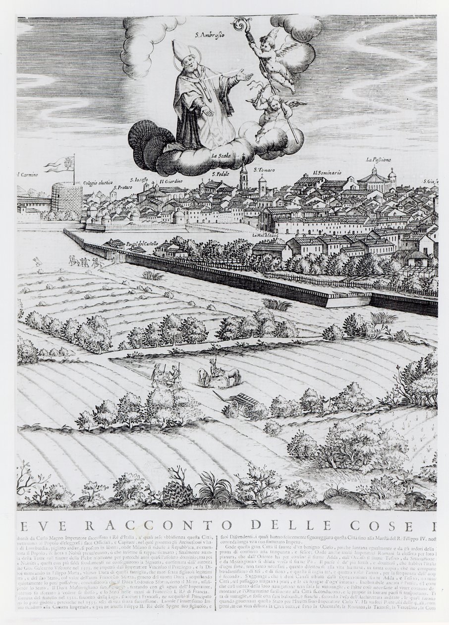 Milano Haritasından Bir Kesit, 1640 by Giovanni Battista Bonacina