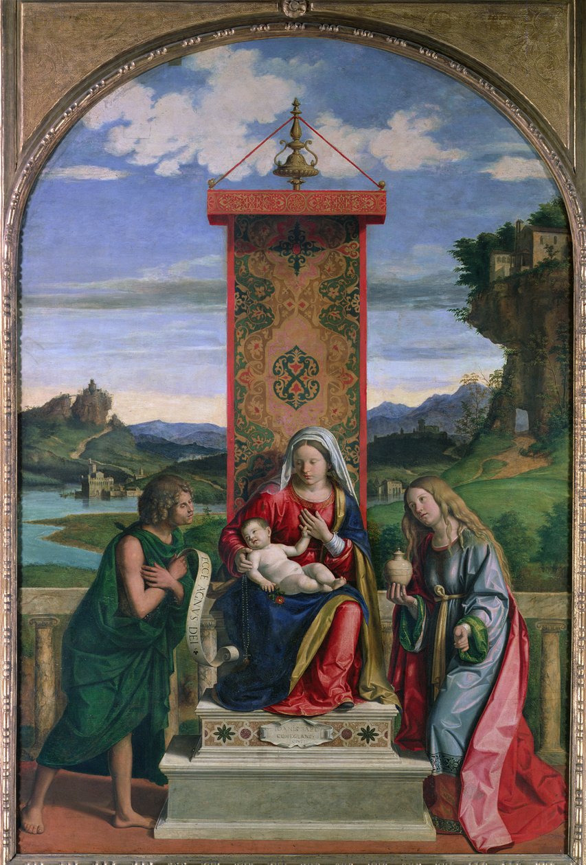 Vaftizci Yahya ve Mecdelli Meryem ile Madonna ve Çocuk by Giovanni Battista Cima da Conegliano