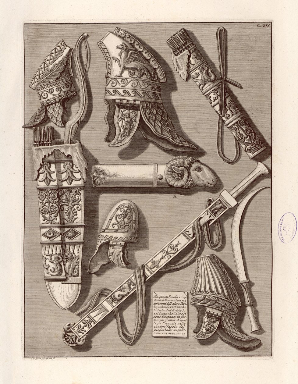Bu Plakada biraz zırh görüyoruz by Giovanni Battista Piranesi