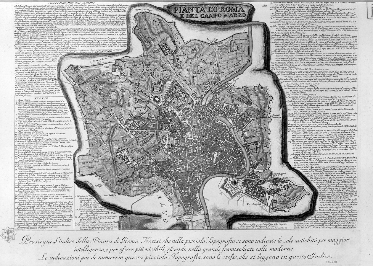 Roma haritası, bölüm. 1 by Giovanni Battista Piranesi