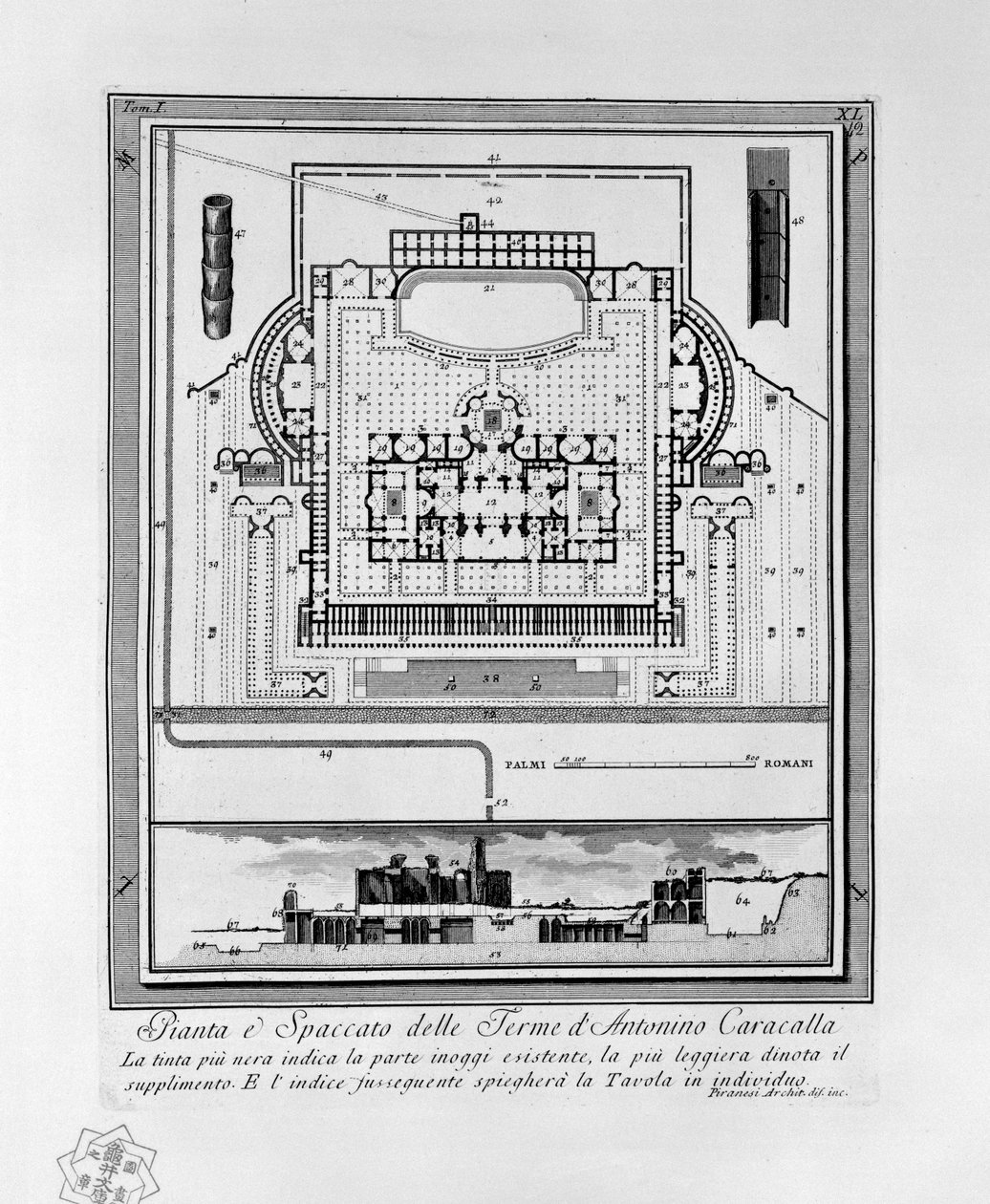 Caracalla Hamamlarının Planı (Roma) by Giovanni Battista Piranesi