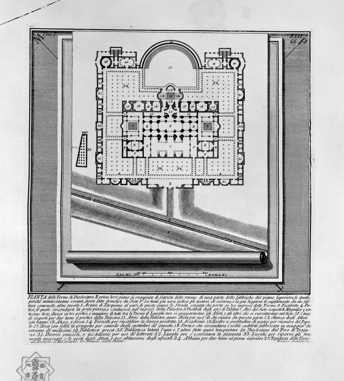 Diocletianus Hamamlarının Planı (Roma) by Giovanni Battista Piranesi