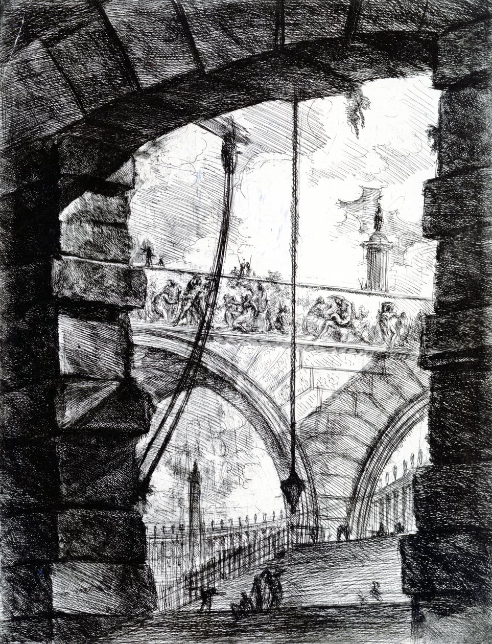 Carceri serisinden plaka 4, 1761 by Giovanni Battista Piranesi